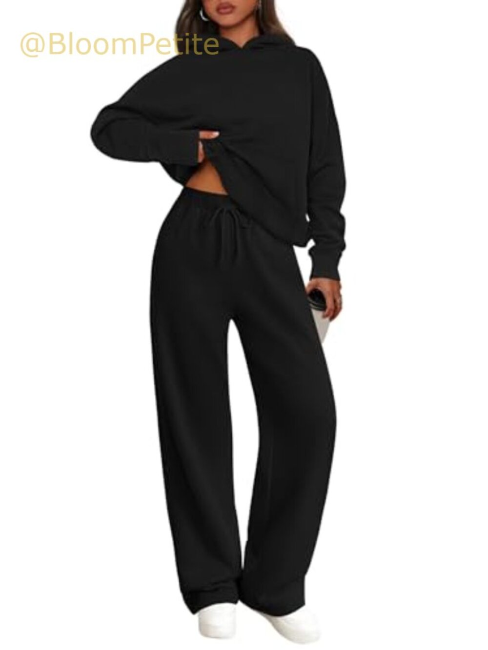 Cotton Blend Oversized Hoodie & Wide Leg Sweatpants Set